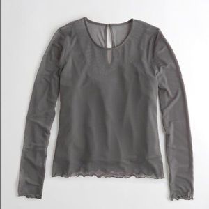 Hollister gray mesh top